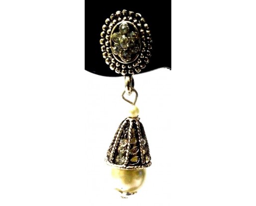 Silver Oxidized Earrings Jhumka Jhumki Ethnic Imitation Jewelry Dangle Long EA25